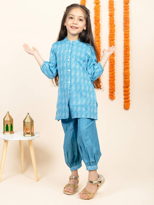 Dazzling Blue Dhoti-Kurti Duo