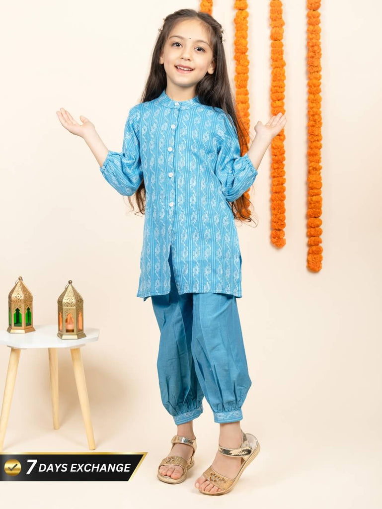 Dazzling Blue Dhoti-Kurti Duo