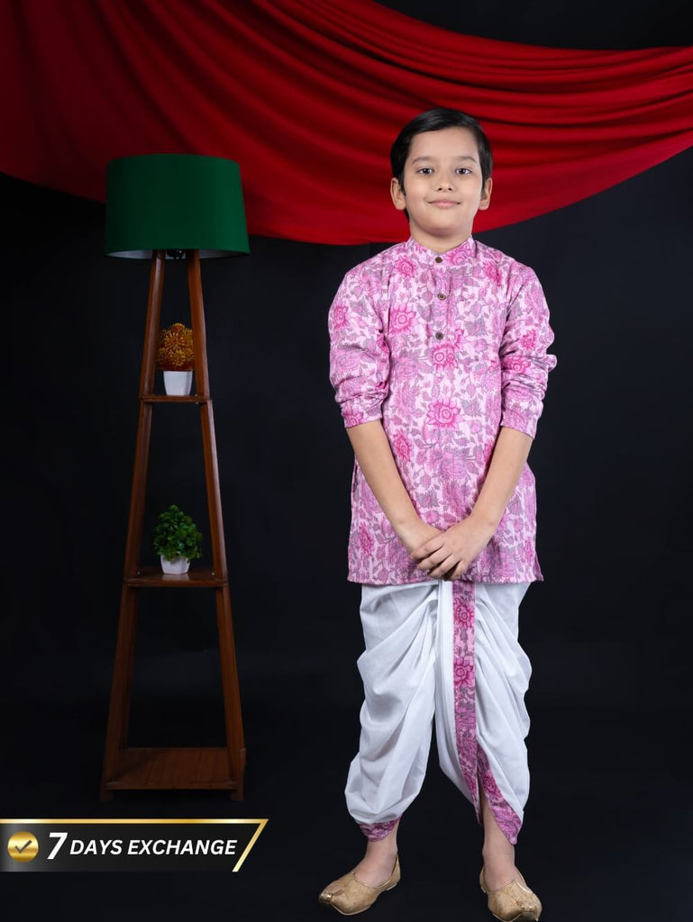 Pink Kurta Dhoti ensemble