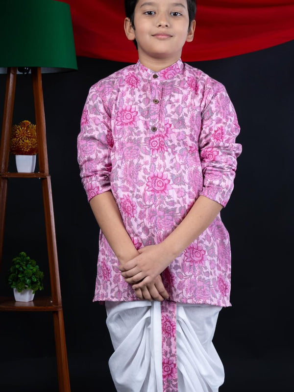 Pink Kurta Dhoti ensemble