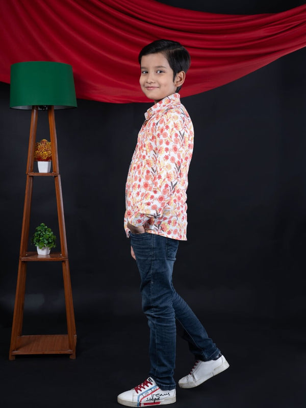 Blooms Galore: Boys' Multicolor Flowers Printed Shirt