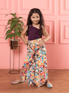 Bebe Unicorn Multicolor Palazzo & Wine Top Clothing Set