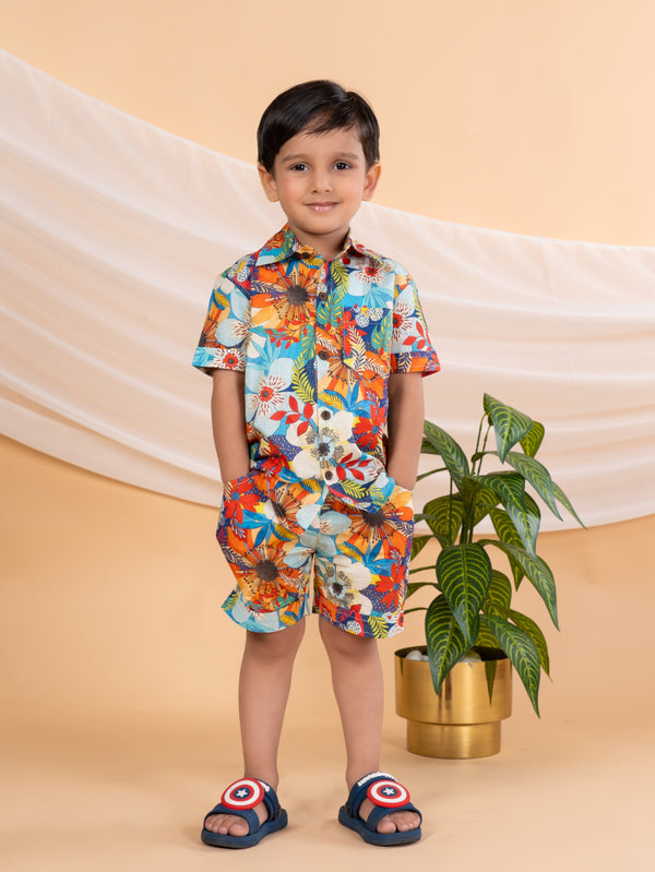 Bebe Unicorn Boys Floral Print Coord Set