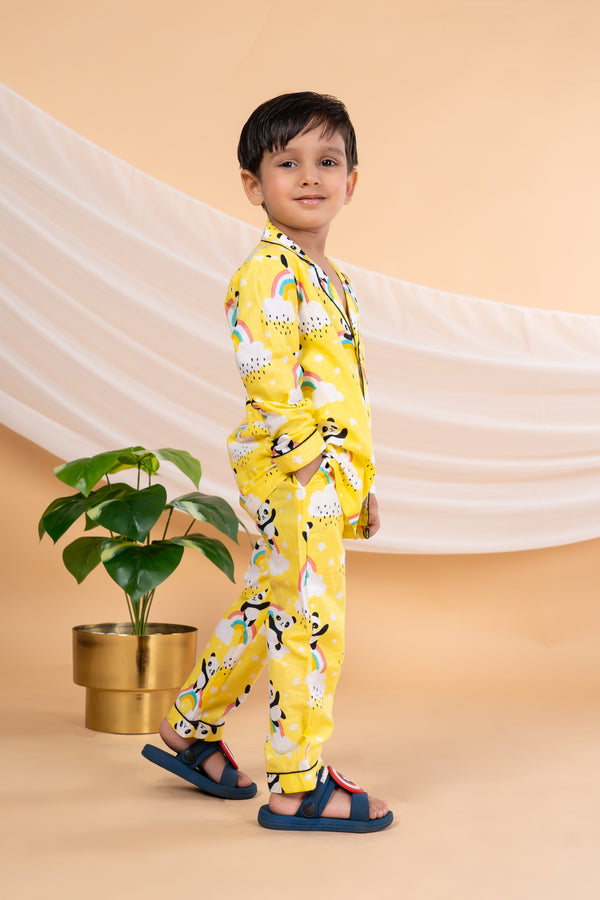 Unisex Kids Cotton Cambric Night Suit - Soft, Comfy & Breathable Sleepwear for Boys and Girls